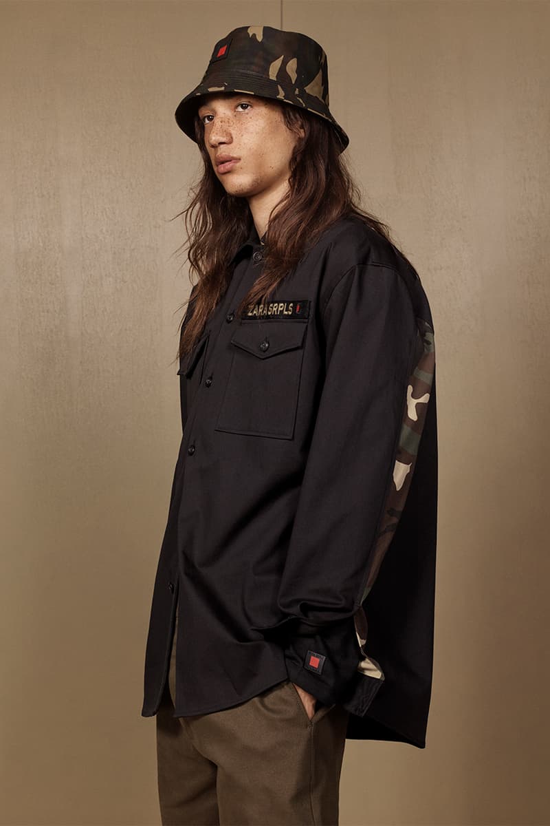 Zara "SRPLS" 2018 Lookbook Fashion Clothing Collection Cop Purchase Buy Items Military Streetwear Utilitarian Army Navy Khaki Bomber Camouflage Coat