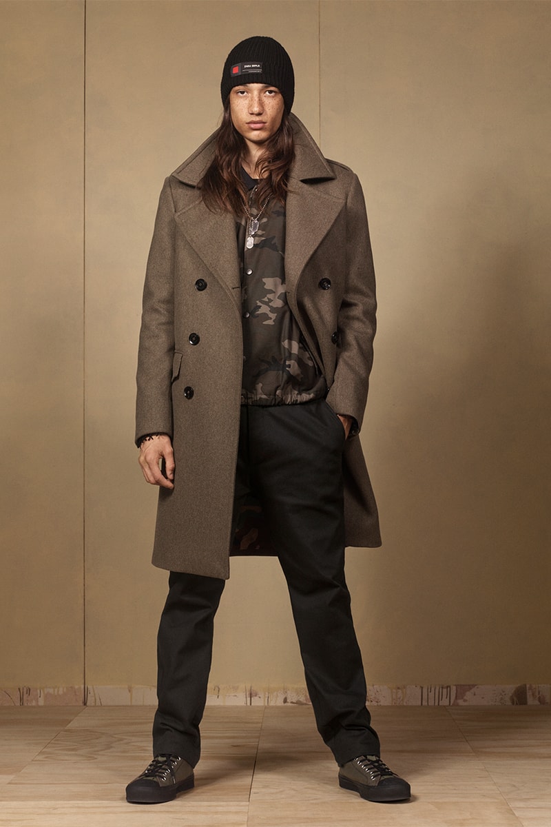 Zara "SRPLS" 2018 Lookbook Fashion Clothing Collection Cop Purchase Buy Items Military Streetwear Utilitarian Army Navy Khaki Bomber Camouflage Coat