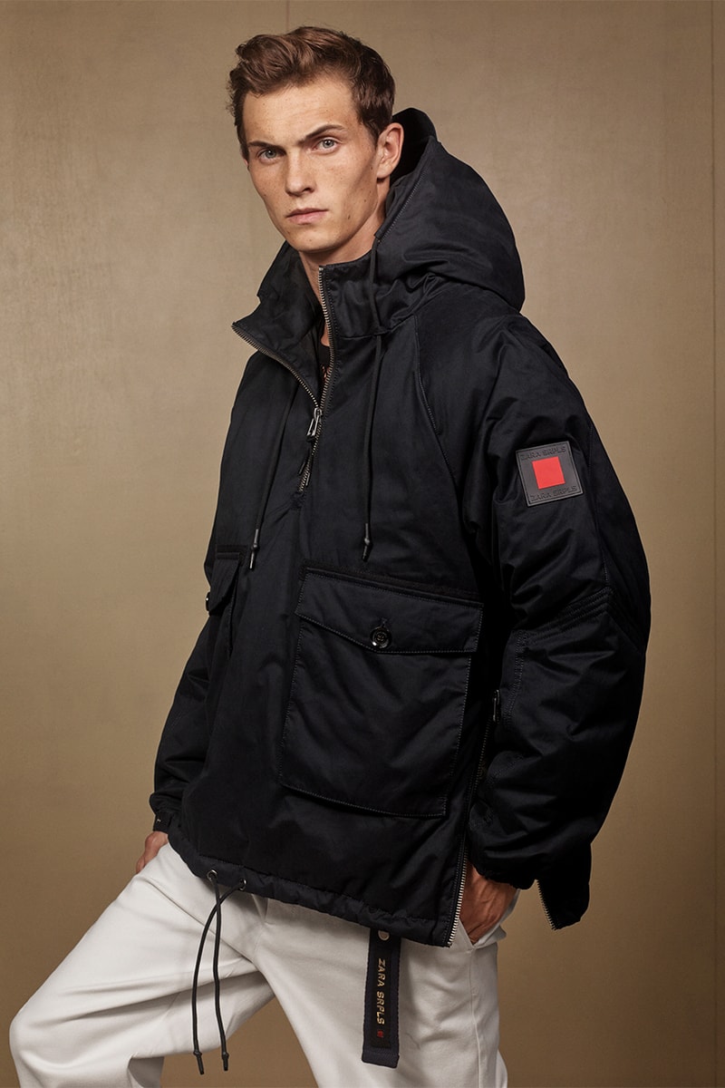 Zara "SRPLS" 2018 Lookbook Fashion Clothing Collection Cop Purchase Buy Items Military Streetwear Utilitarian Army Navy Khaki Bomber Camouflage Coat