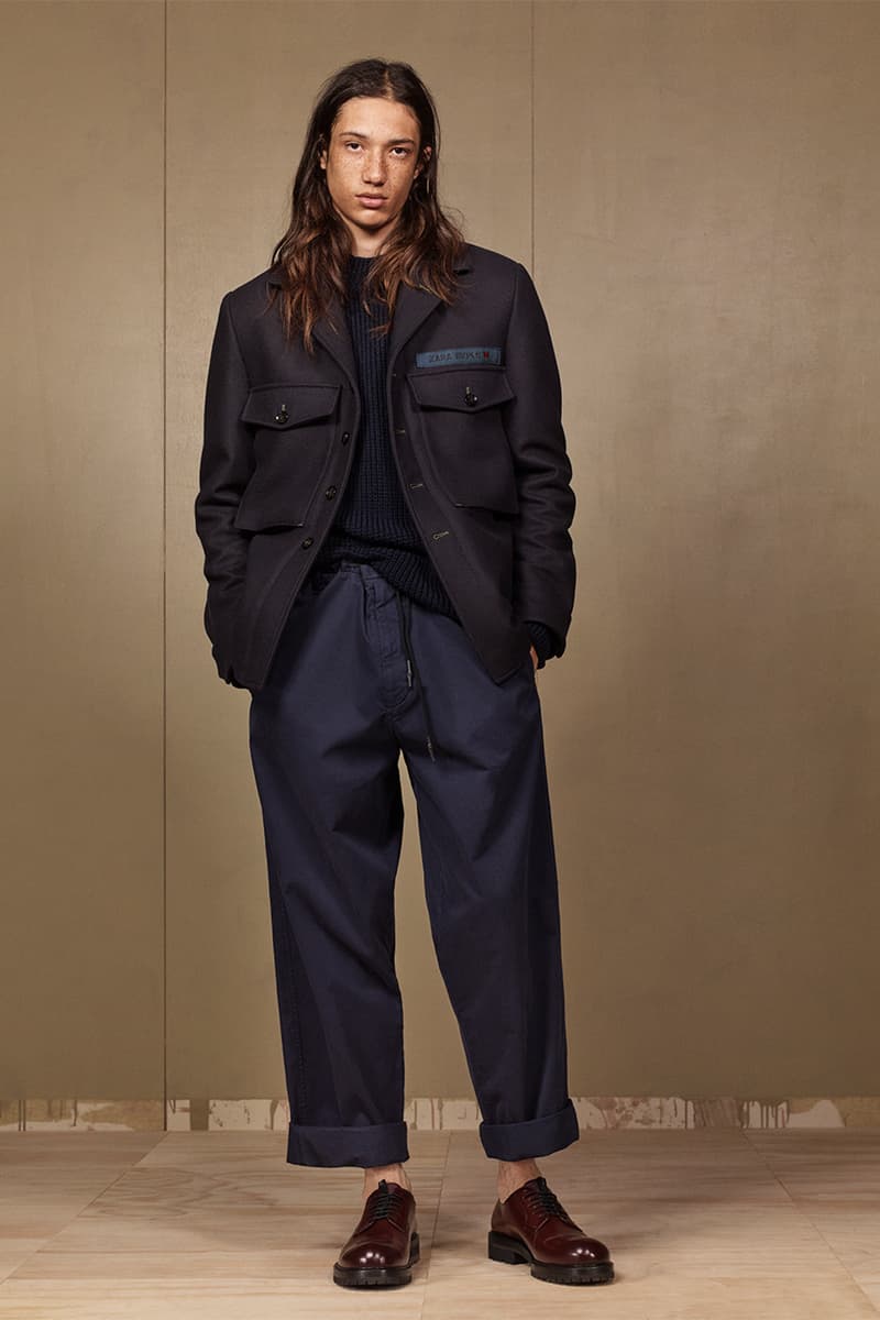 Zara "SRPLS" 2018 Lookbook Fashion Clothing Collection Cop Purchase Buy Items Military Streetwear Utilitarian Army Navy Khaki Bomber Camouflage Coat