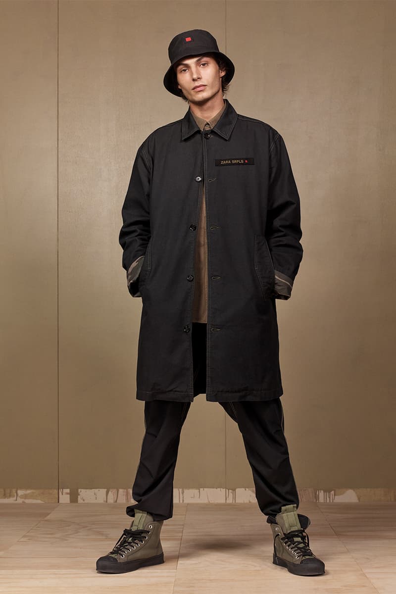 Zara "SRPLS" 2018 Lookbook Fashion Clothing Collection Cop Purchase Buy Items Military Streetwear Utilitarian Army Navy Khaki Bomber Camouflage Coat