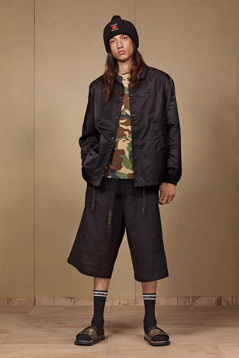 Zara "SRPLS" 2018 Lookbook Fashion Clothing Collection Cop Purchase Buy Items Military Streetwear Utilitarian Army Navy Khaki Bomber Camouflage Coat