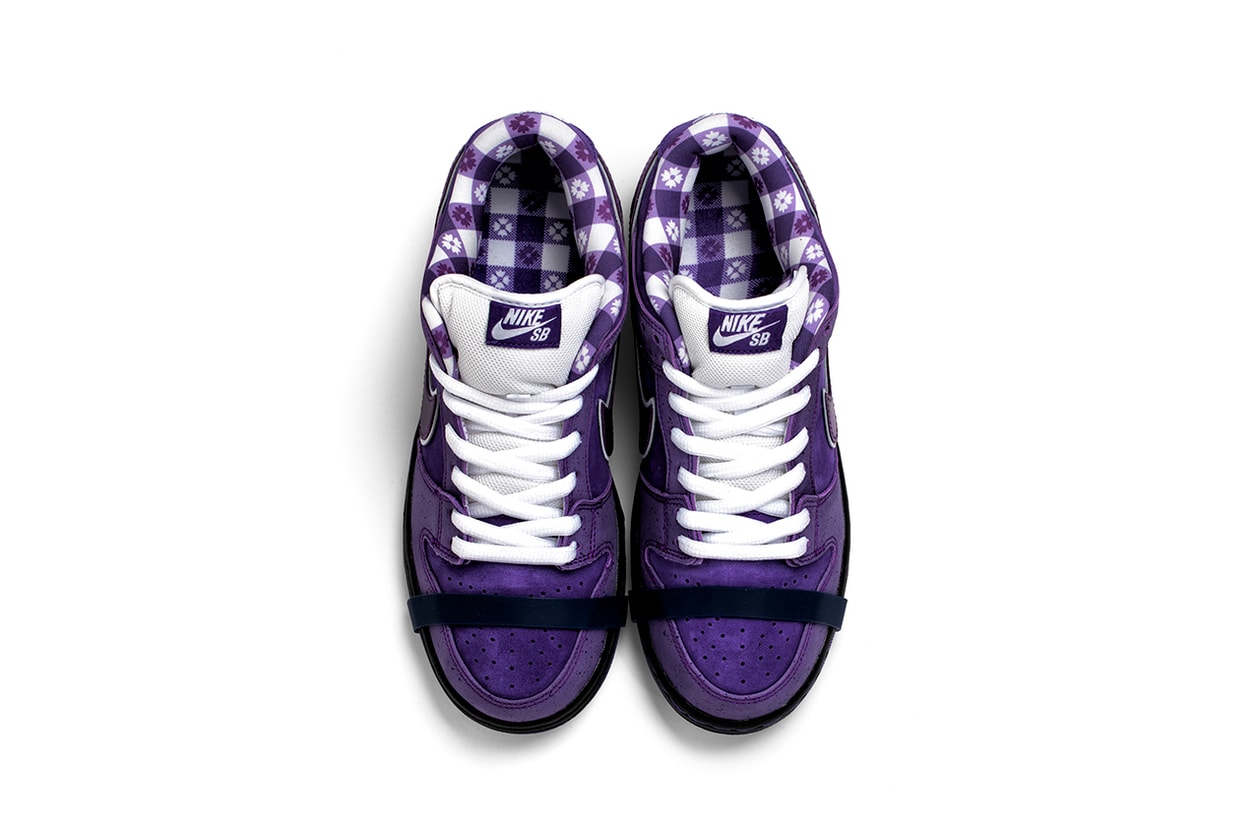 Concepts Nike SB Dunk Low Purple Lobster Closer Look Cop Purchase Buy Release Date Details Coming Soon Available Sneakers Shoes Trainers Kicks Footwear image photo rubber band laces