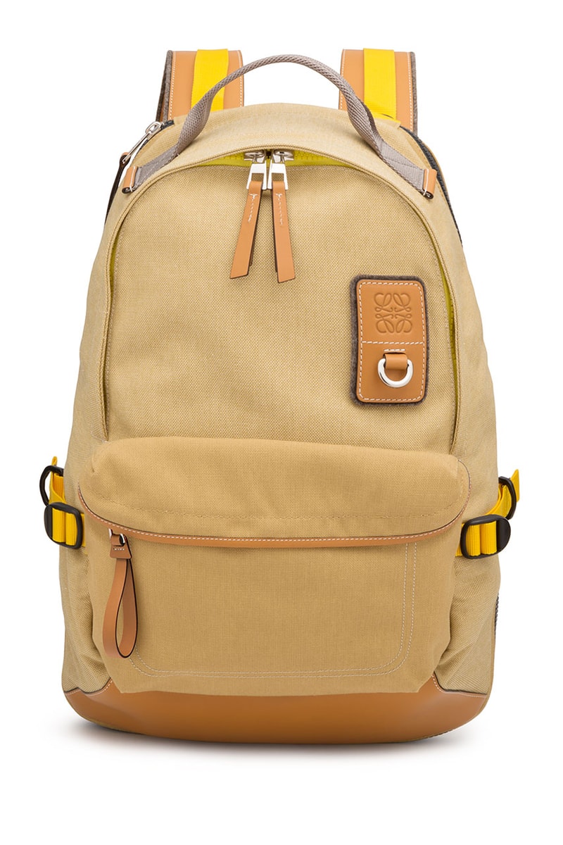 LOEWE eye nature capsule collection rucksack day pack messenger bag shoulder boots leather shoes adventure outdoors clothing fleece jacket mountain parka shorts cargo graphic tee shirt long sleeve short January 10 2019