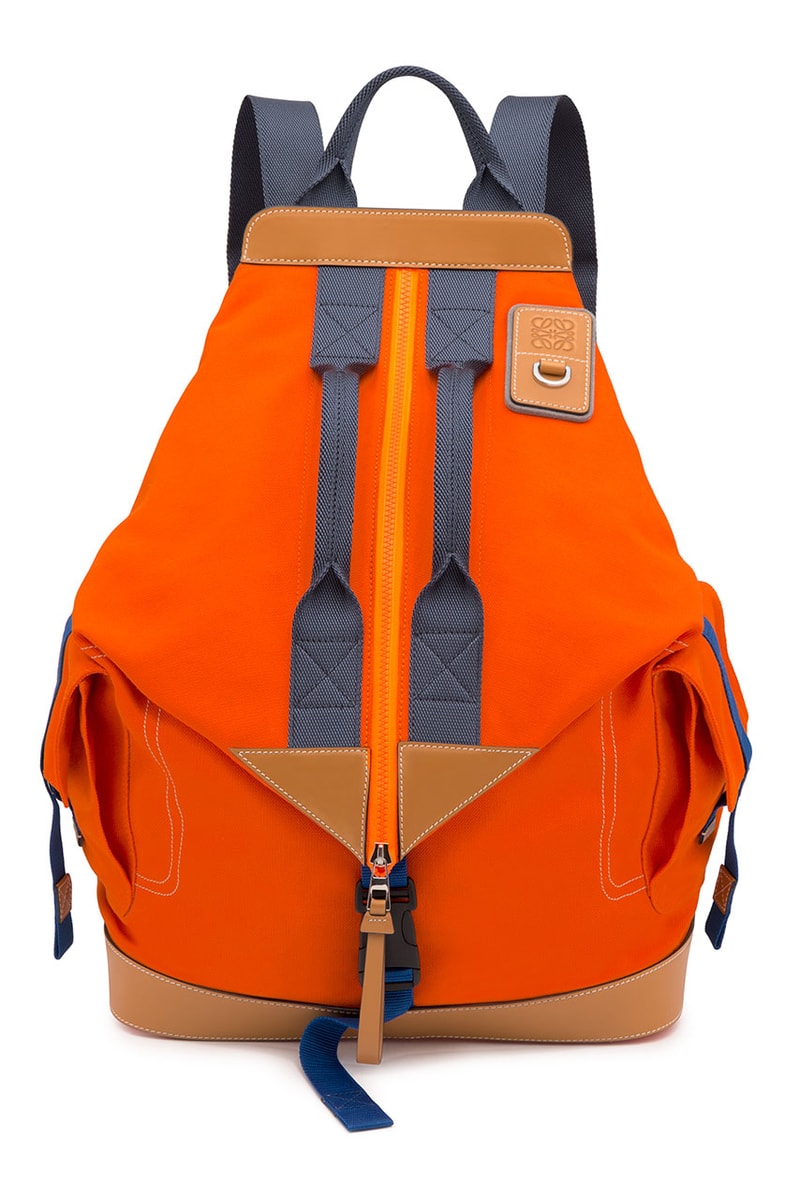 LOEWE eye nature capsule collection rucksack day pack messenger bag shoulder boots leather shoes adventure outdoors clothing fleece jacket mountain parka shorts cargo graphic tee shirt long sleeve short January 10 2019
