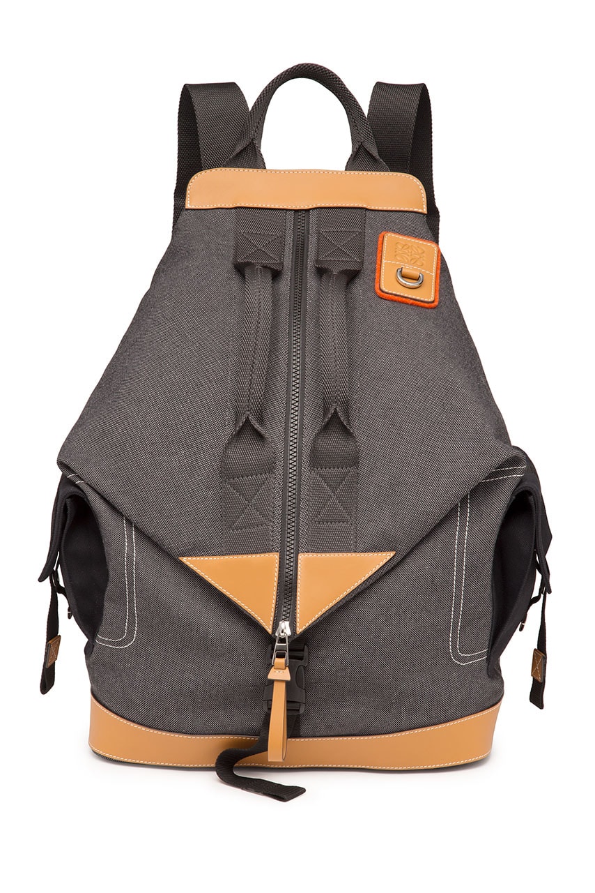 LOEWE eye nature capsule collection rucksack day pack messenger bag shoulder boots leather shoes adventure outdoors clothing fleece jacket mountain parka shorts cargo graphic tee shirt long sleeve short January 10 2019