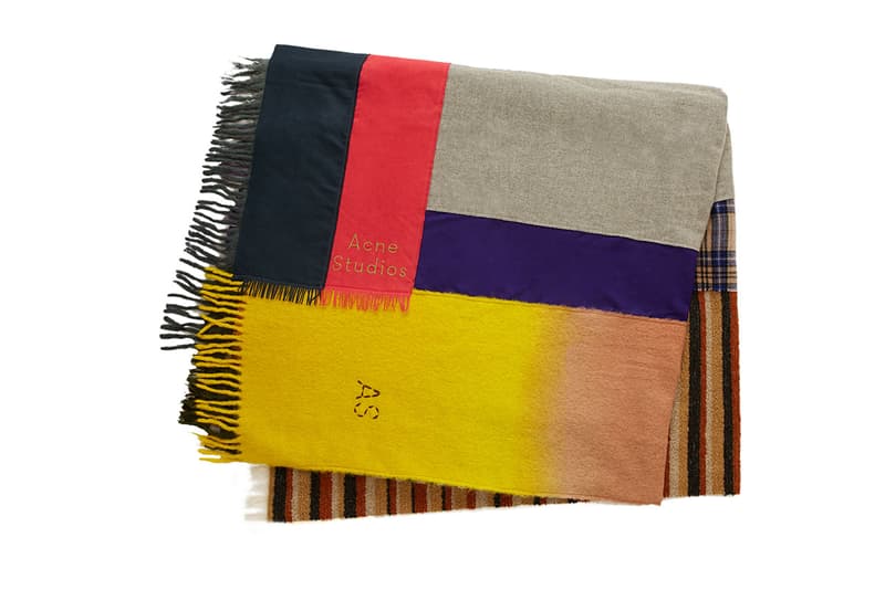 Acne Studios scarf scarves home goods interior design blanket pillow throw mug cup limited edition handmade pattern canada kelow cassiar plaid check wash dip dye wool oversized handmade