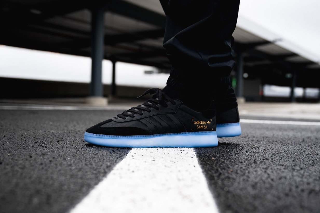 adidas samba boost rm black colorway sneaker release date info january 1 2019 drop shoe 32731 BD7476 blue sole originals