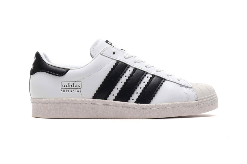 adidas Superstar 80s Enlarged Stripes atmos Running White/Core Black/Crystal White Core Black/Running White/Core Black Release Info price info sneaker colorway purchase stockist