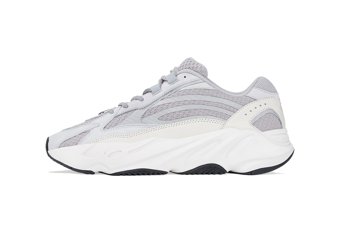 adidas YEEZY BOOST 700 V2 "Static" on StockX waverunner mesh leather waves grey tonal light of white back kanye west sneakers running chunky 3m material 