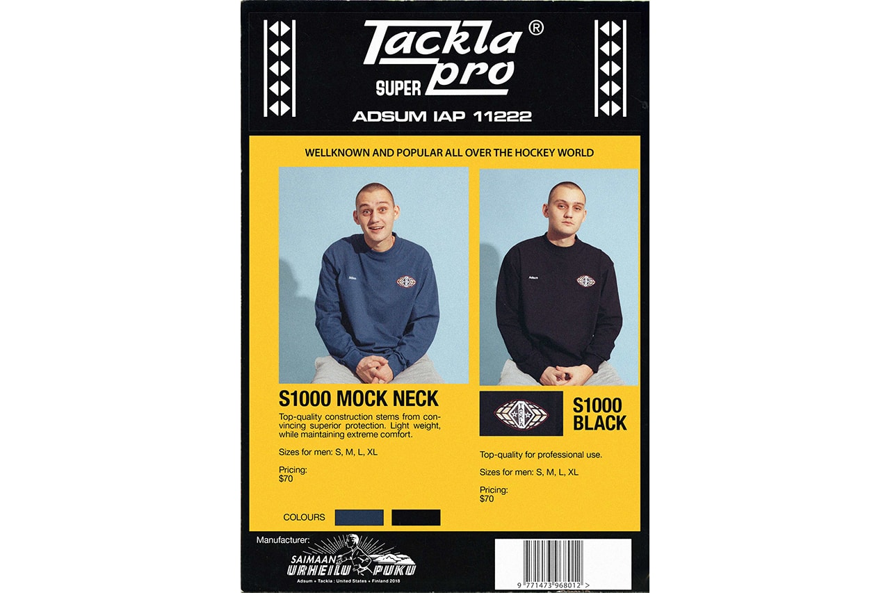 Adsum x Tackla Capsule Collection Details Collab Collaborations Cop Purchase Buy Lookbook Hockey Release Details