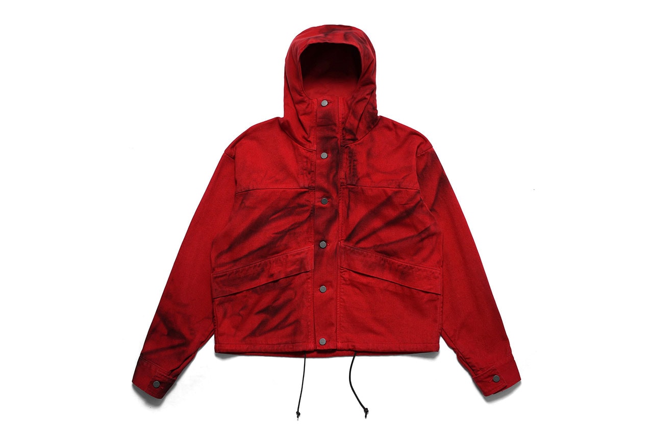 424 fairfax four two red painted parka cropped jacket hood fall winter 2018 coat giveaway