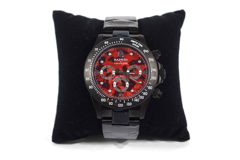 bape bathing ape type 3 watch red black colorway first camouflage print pattern face case