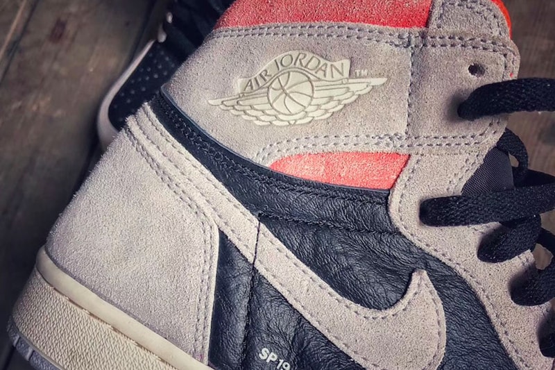 Air Jordan 1 Retro High OG Neutral Grey Detailed Look Release Info Date January 2019 sneakers shoes Neutral Grey Hyper Crimson White Black 