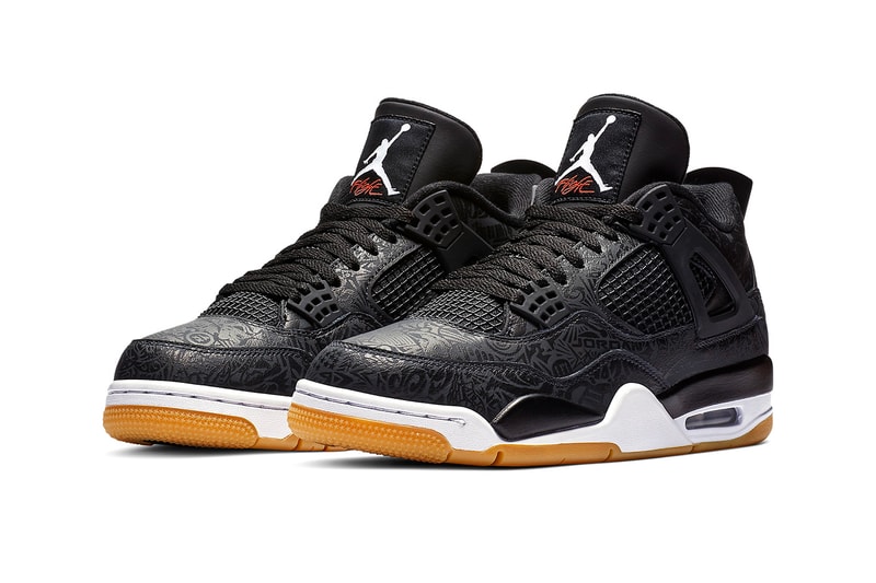 Air Jordan 4 Black Laser Official Look Gum sole 30th anniversary White Light Brown Brand