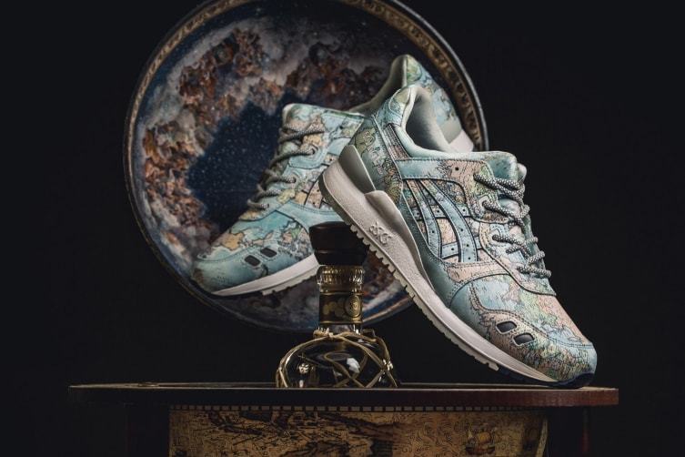 atmos asicstiger gel lyte iii world map footwear shoes kicks sneakers collaborations