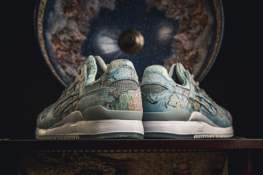 atmos asicstiger gel lyte iii world map footwear shoes kicks sneakers collaborations