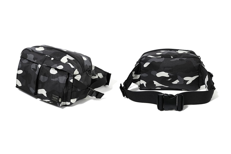 bape porter glow in the dark city camouflage waist shoulder bag fanny pack drop release date info black print december 15 2018