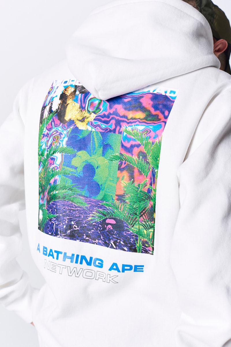 BAPE a bathing ape spring summer 2019 collection lookbook drop release date info japan shark hoodie logo mouth tee shirt jeans shoes sneakers bapesta