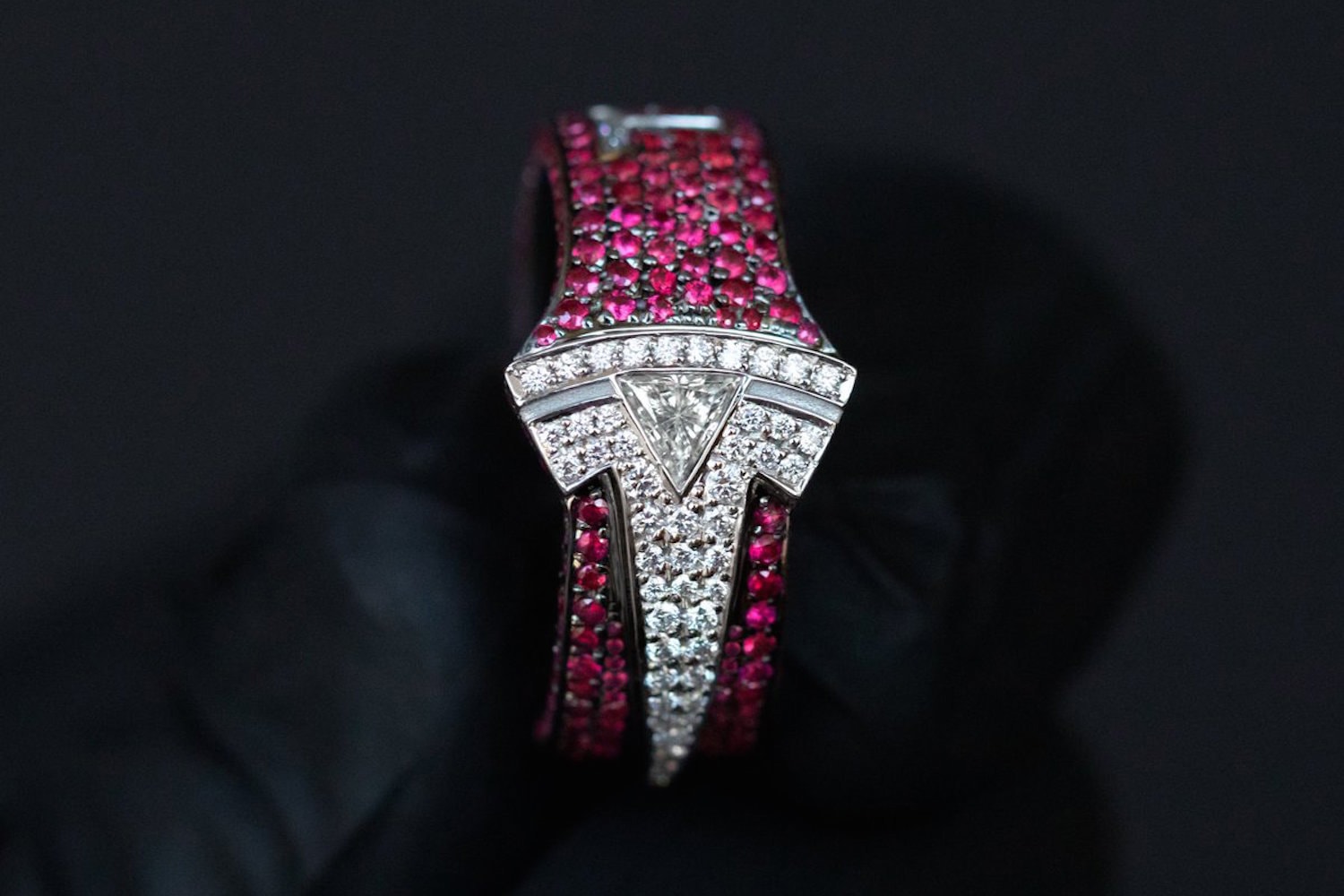 Ben Baller Custom Tesla Ring for Elon Musk 1 of 1 diamonds ruby rubies automotive