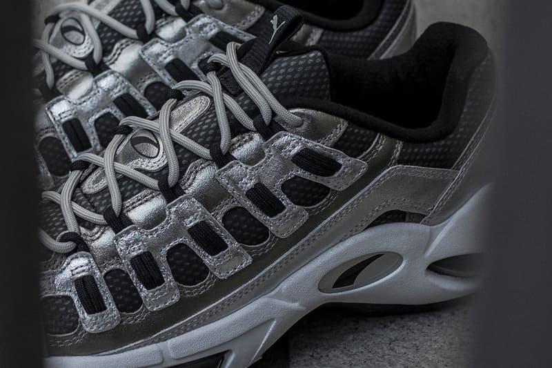 Blends PUMA CELL Endura Collaboration Sneaker metallic silver drop release date info january 24 2019 closer look