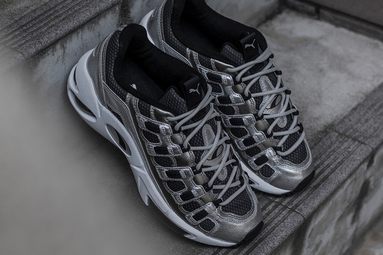 Blends PUMA CELL Endura Collaboration Sneaker metallic silver drop release date info january 24 2019 closer look