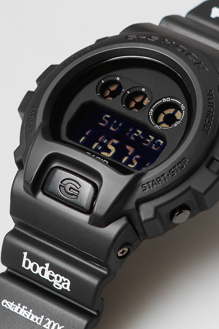 Bodega x Casio G-SHOCK DW-6900 Watch Collab drop release date info december 20 2018 exclusive black alphabet soup can package case 35th anniversary