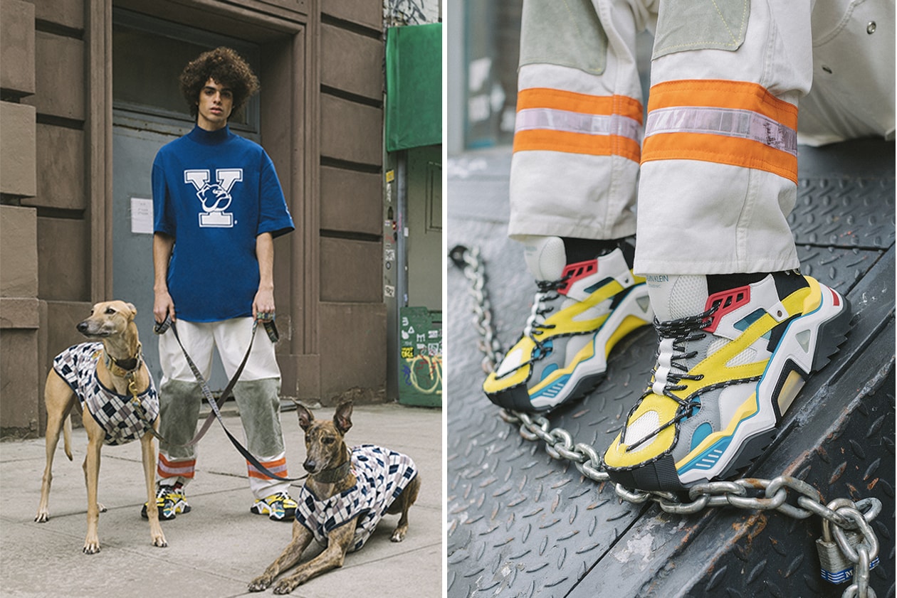 CALVIN KLEIN 205W39NYC Pre-Spring 2019 Sneakers Lookbook Video Strike 205 Carlos 10 Cander 7 yellow white red grey blue black baseball basketball chunky