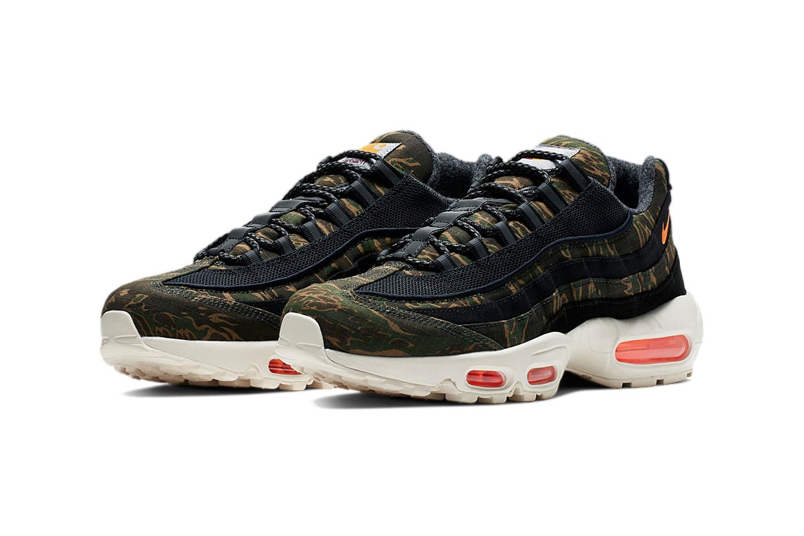 Carhartt WIP Nike Air Max 95 Official Imagery release date drop info camouflage tiger ripstop colorway release info 3m insole