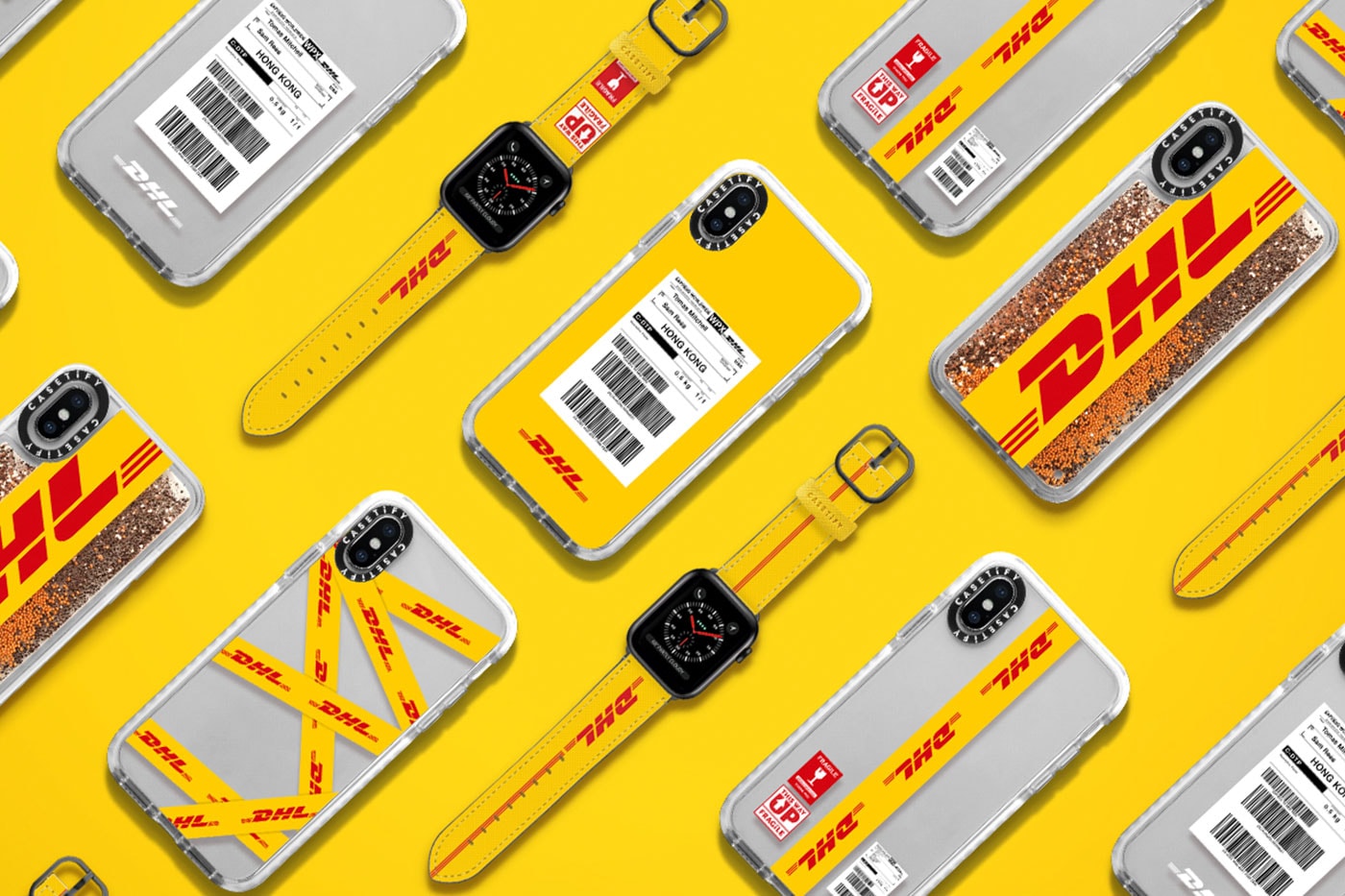 Casetify x DHL iPhone Cases Collaboration apple watch price CASETiFY yellow branding limited edition purchase online