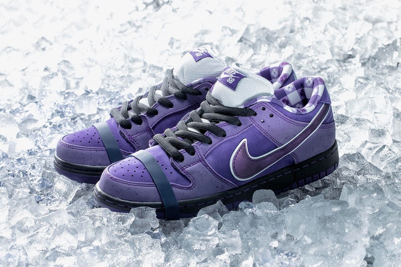 Concepts Nike SB Dunk Low Purple Lobster Closer Look Cop Purchase Buy Release Date Details Coming Soon Available Sneakers Shoes Trainers Kicks Footwear image photo rubber band laces