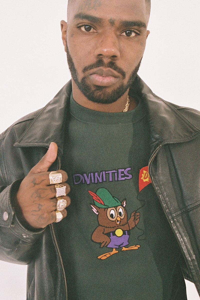divinities lookbook collection fall winter 2018 kingdom hearts jazz jackrabbit owl tony haw pro skater tee shirt bobby caldwell print graphic buy
