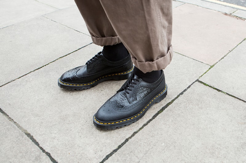 Engineered Garments Dr. Martens Collab Restock irregular longwing brogue brown black colorway release buy drop release date december 22 2018