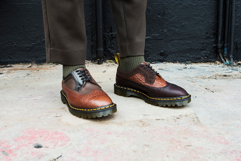 Engineered Garments Dr. Martens Collab Restock irregular longwing brogue brown black colorway release buy drop release date december 22 2018