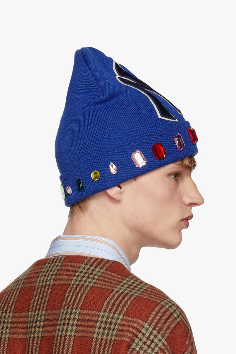 Gucci Blue Crystal NY Yankees Edition Wool Beanie