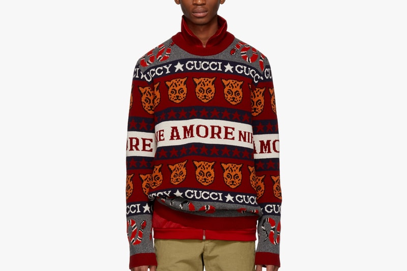 Gucci Knit Sweaters wool cardigan knitwear christmas Fall/Winter 2018 Release available now price fw18 jacquard GG print menswear fashion SSENSE