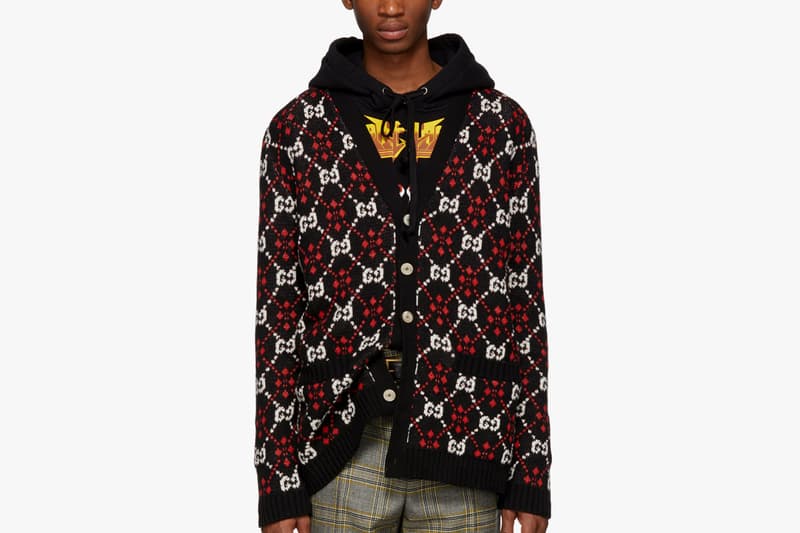 Gucci Knit Sweaters wool cardigan knitwear christmas Fall/Winter 2018 Release available now price fw18 jacquard GG print menswear fashion SSENSE