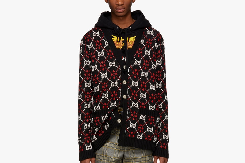 Gucci Knit Sweaters wool cardigan knitwear christmas Fall/Winter 2018 Release available now price fw18 jacquard GG print menswear fashion SSENSE