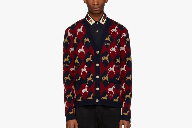 Gucci Knit Sweaters wool cardigan knitwear christmas Fall/Winter 2018 Release available now price fw18 jacquard GG print menswear fashion SSENSE