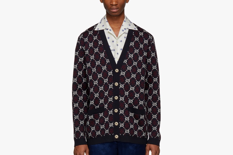 Gucci Knit Sweaters wool cardigan knitwear christmas Fall/Winter 2018 Release available now price fw18 jacquard GG print menswear fashion SSENSE