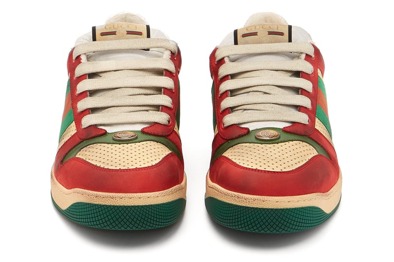 Gucci Virtus Low Top Distressed Leather Shoe Details Shoes Trainers Kicks Sneakers Footwear Cop Purchase Buy MatchesFashion