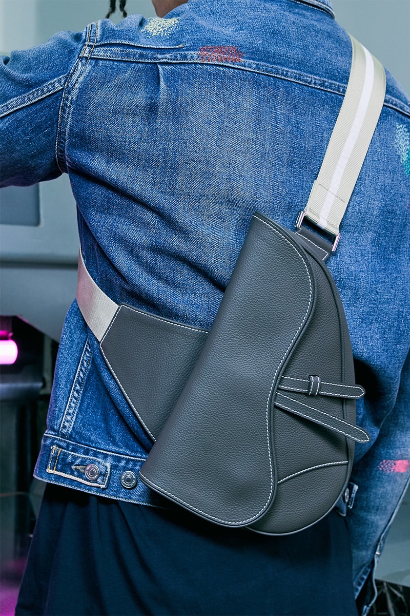 Kim Jones Dior Summer 2019 Mens Capsule Collection christian kaws saddle bag lookbook model sneakers hooded bomber jackets T-Shirts crewnecks trousers saddle bags waist bags signature bee 