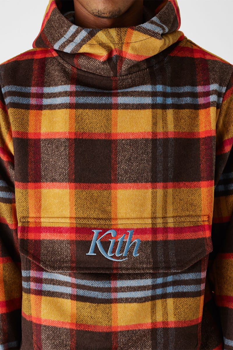 kith harrison plaid flannel hoodie