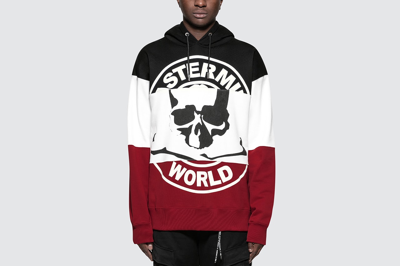 mastermind WORLD striped hoodie red white black skull loogie pullover sweater fall winter 2018