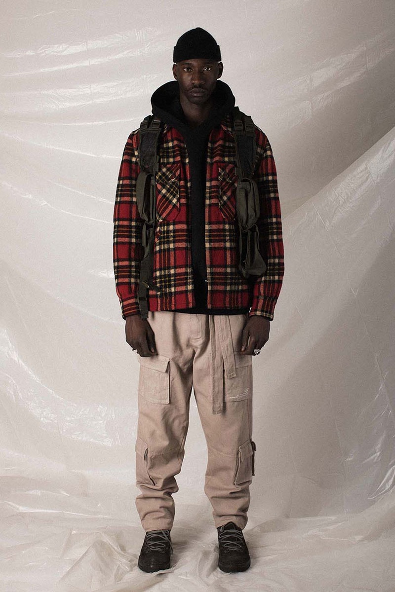 N.D.G. studio "Code de Travail" 2019 Collection lookbook fashion streetwear menswear style release date purchase chest pack cargo pants jumpsuit t shirt sherpa vest hoodie