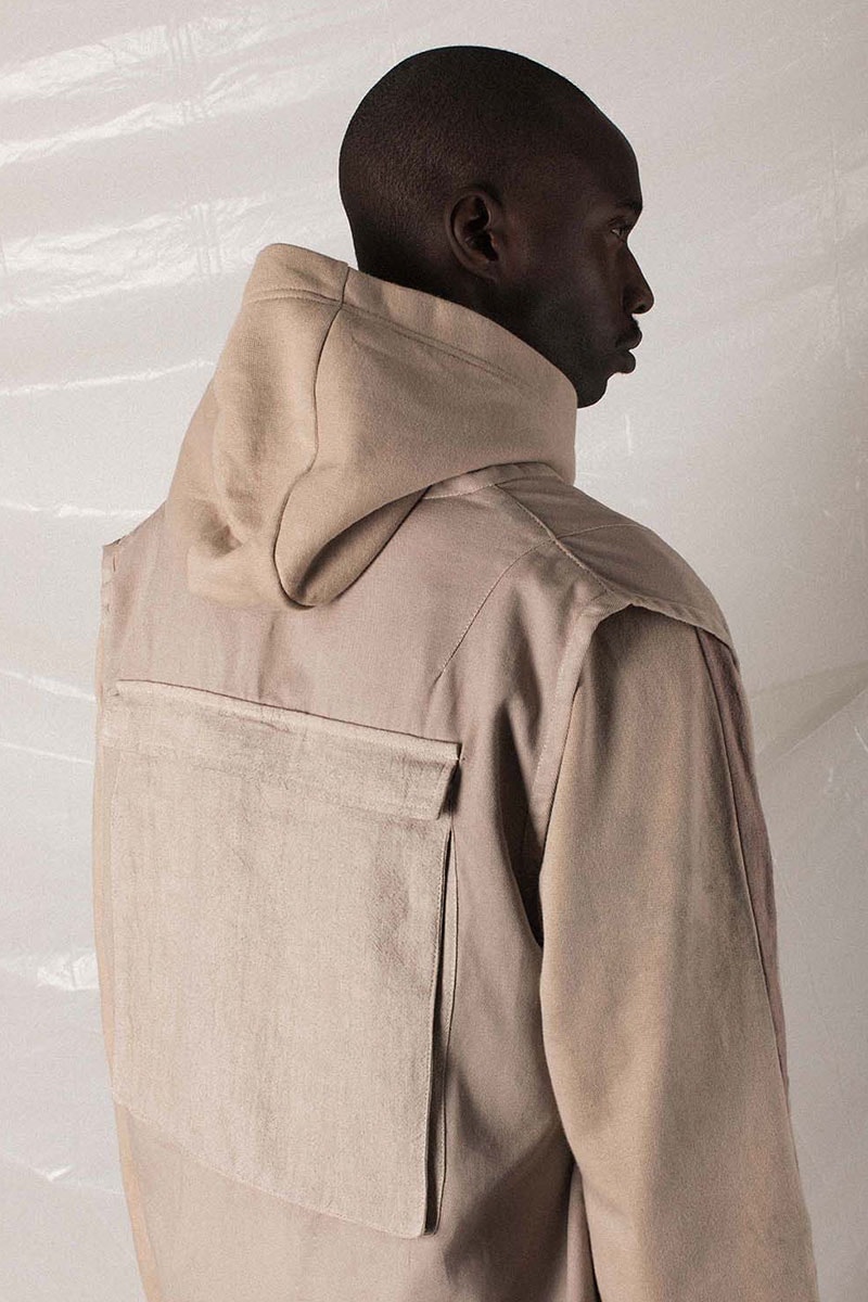 N.D.G. studio "Code de Travail" 2019 Collection lookbook fashion streetwear menswear style release date purchase chest pack cargo pants jumpsuit t shirt sherpa vest hoodie
