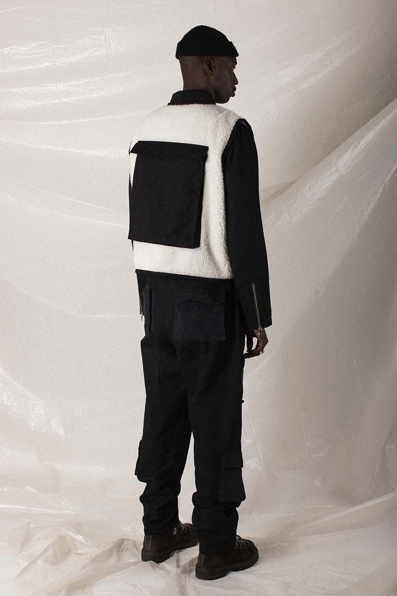 N.D.G. studio "Code de Travail" 2019 Collection lookbook fashion streetwear menswear style release date purchase chest pack cargo pants jumpsuit t shirt sherpa vest hoodie