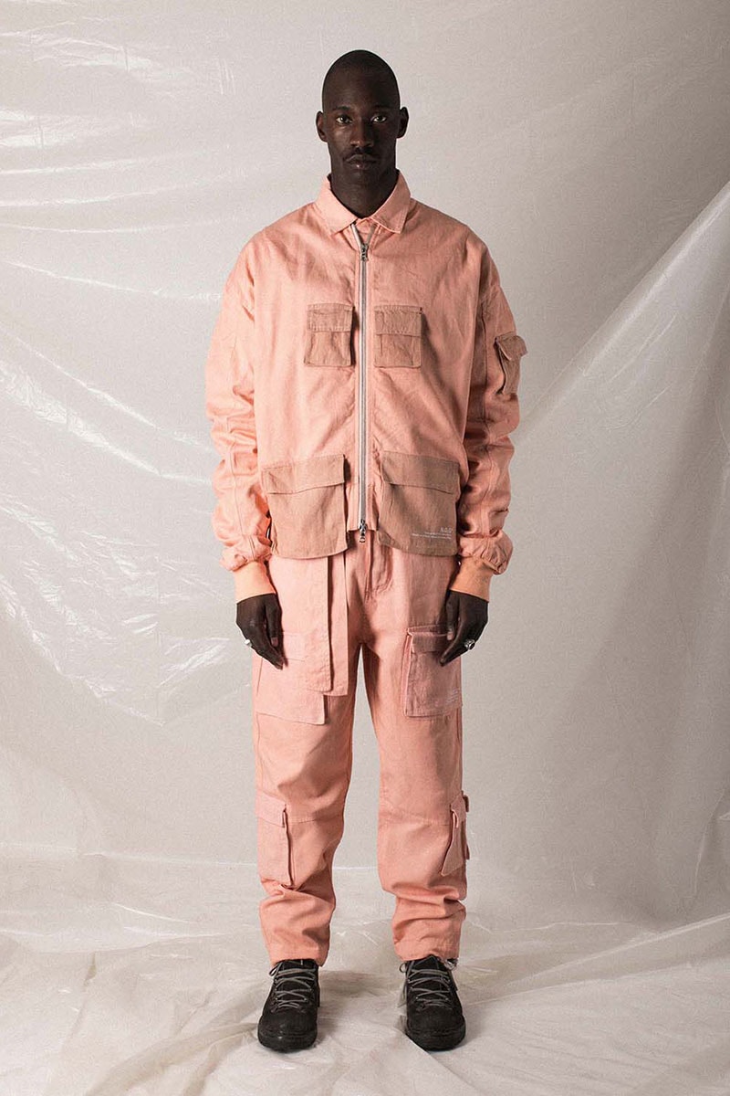 N.D.G. studio "Code de Travail" 2019 Collection lookbook fashion streetwear menswear style release date purchase chest pack cargo pants jumpsuit t shirt sherpa vest hoodie