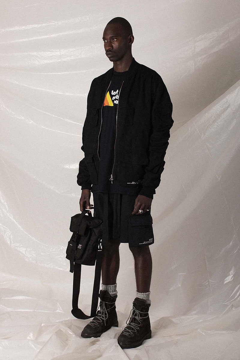 N.D.G. studio "Code de Travail" 2019 Collection lookbook fashion streetwear menswear style release date purchase chest pack cargo pants jumpsuit t shirt sherpa vest hoodie