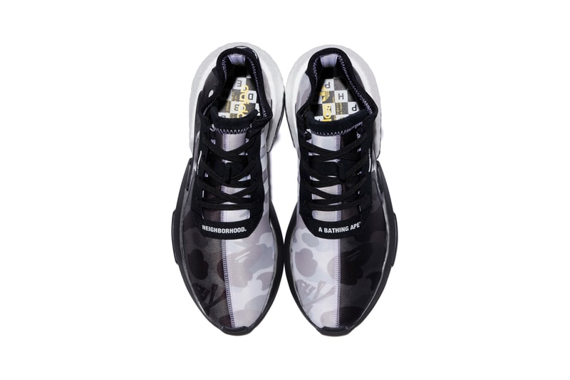 BAPE x NBHD x adidas Entire Collab Collection full every item sneakers shoes clothing bearbricks medicom toy incense chambers 2019 january 2 hoods NHBAPE NMD STLT s-3.1 100 400